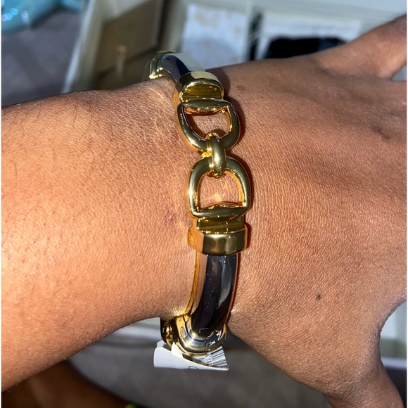 Charter Club Two-Tone Horsebit Bangle Bracelet - Picture 3 of 4